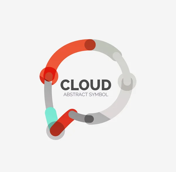 Επίπεδη γραμμικό σχέδιο ομιλίας σύννεφο λογότυπο. Φούσκα ομιλία, σύγχρονο γεωμετρικό βιομηχανική λεπτή γραμμή εικονίδιο — Διανυσματικό Αρχείο