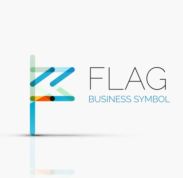 Logo flag, abstract linear geometric business icon — Stock Vector