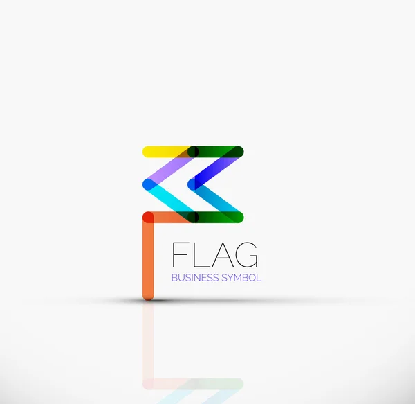 Logo flag, abstract linear geometric business icon — Stock Vector