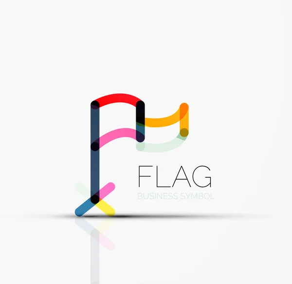 Logo flagga, abstrakt linjär geometriska business ikonen — Stock vektor