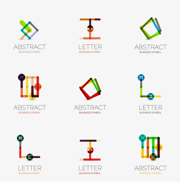 Set of linear abstract geometrical icons and logos — Stockový vektor