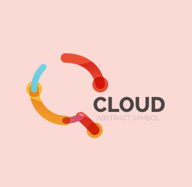 Düz doğrusal tasarım konuşma bulut logosunu görmeniz gerekir. Konuşma balonu, modern geometrik endüstriyel ince satırı simgesi