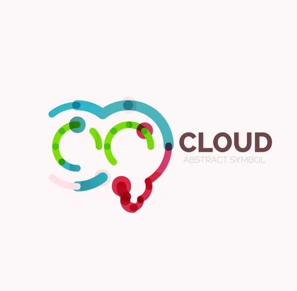 Platt linjär design tal cloud logotyp. Prat bubbla, moderna geometriska industriella tunn linje-ikonen — Stock vektor