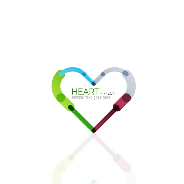 Logo kærlighed hjerte, abstrakt lineær geometrisk business ikon – Stock-vektor