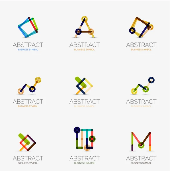 Conjunto de iconos geométricos abstractos lineales y logotipos — Vector de stock