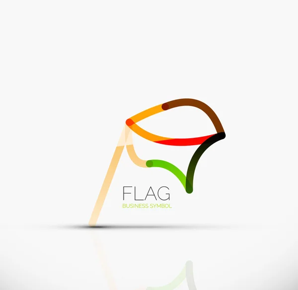 Bandera del logotipo, icono de negocio geométrico lineal abstracto — Archivo Imágenes Vectoriales