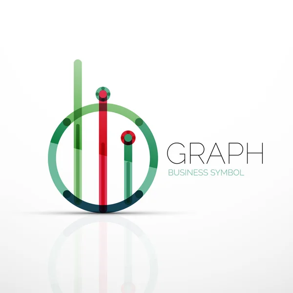 Abstrakte Logo-Idee, lineares Diagramm oder Grafik-Business-Ikone. kreative Vektor-Logotyp-Design-Vorlage — Stockvektor