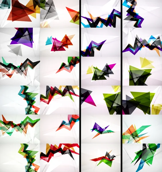 Set of triangle design geometric abstract backgrounds, origami style — Stock Vector