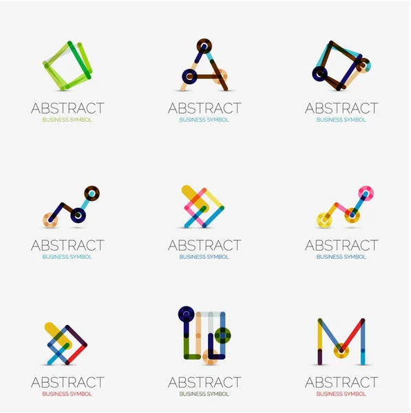 Conjunto de iconos geométricos abstractos lineales y logotipos — Vector de stock