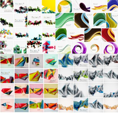 Çeşitli stil geometrik şablonları kümesi Mega