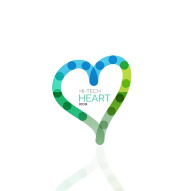 Logo aşk kalp, doğrusal geometrik iş simgesi