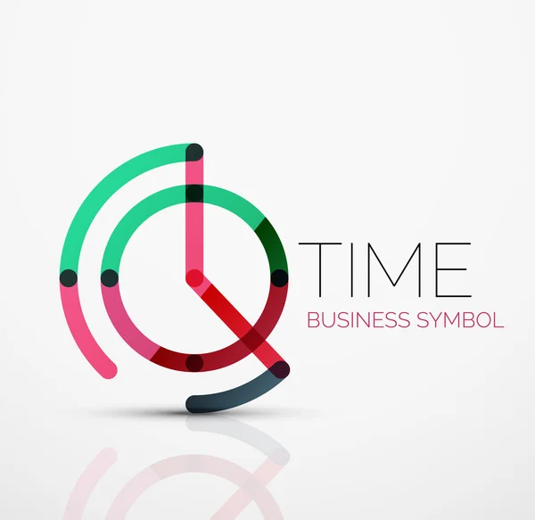 Vector abstract logo idea, time concept or clock business icon. Creative logotype design template — Stock Vector