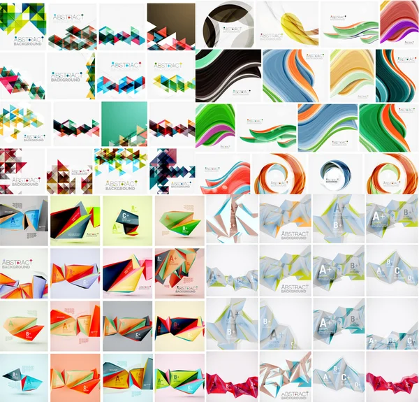 Mega verzameling van verschillende geometrische stijlsjablonen — Stockvector