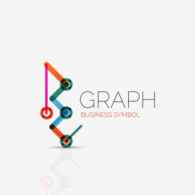 Soyut logo fikri, doğrusal grafik veya grafik iş simgesi. Yaratıcı vektör logo tasarım şablonu