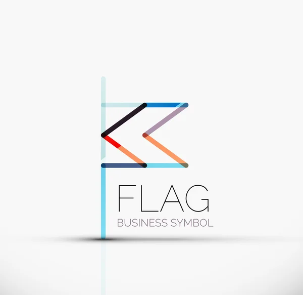 Logo vlag, pictogram van de abstracte lineaire geometrische business — Stockvector