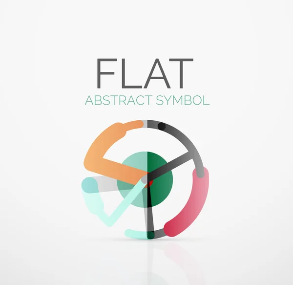 Logo - diseño plano lineal minimalista abstracto. Negocios de alta tecnología símbolo geométrico, líneas de segmentos multicolores — Archivo Imágenes Vectoriales