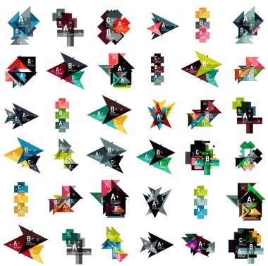 Mega geometrik web seçeneği kutusu pankartlar ayarla