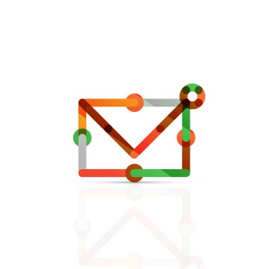 Vektör e-posta iş sembolü, ya da işaret logo. Doğrusal minimalist düz simgesi tasarım
