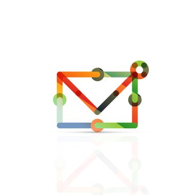 Vektör e-posta iş sembolü, ya da işaret logo. Doğrusal minimalist düz simgesi tasarım