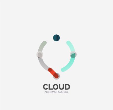 Düz doğrusal tasarım konuşma bulut logosunu görmeniz gerekir. Konuşma balonu, modern geometrik endüstriyel ince satırı simgesi