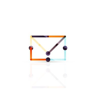 Vektör e-posta iş sembolü, ya da işaret logo. Doğrusal minimalist düz simgesi tasarım