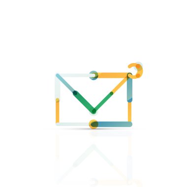 Vektör e-posta iş sembolü, ya da işaret logo. Doğrusal minimalist düz simgesi tasarım