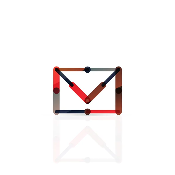 Símbolo de negocio de correo electrónico vectorial, o en el logotipo signo. Diseño lineal minimalista de iconos planos — Vector de stock