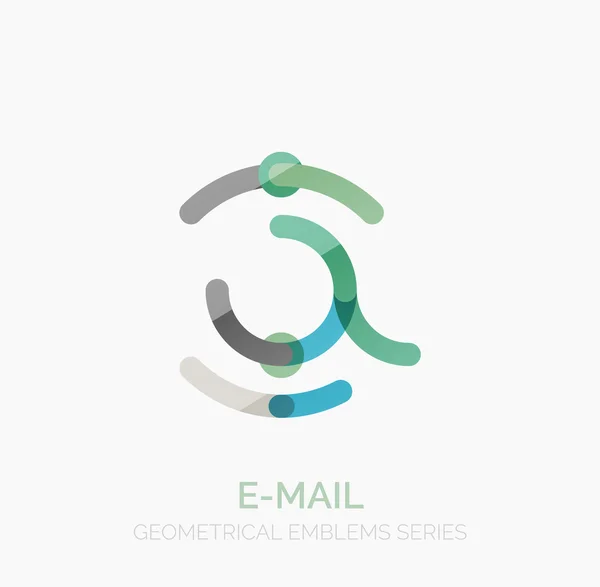 矢量电子邮件业务符号，或在标志 logo。线性简约平图标设计 — 图库矢量图片