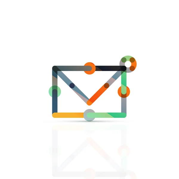 Vektor-E-Mail-Business-Symbol, oder bei Zeichen-Logo. Lineares minimalistisches flaches Icon-Design — Stockvektor