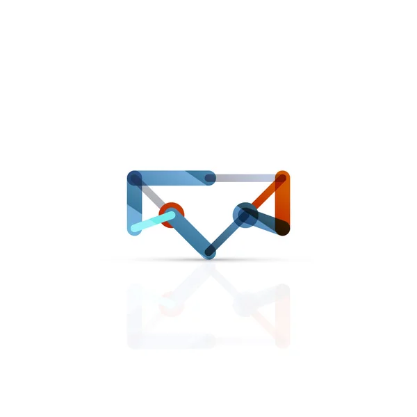 Vektor-E-Mail-Business-Symbol, oder bei Zeichen-Logo. Lineares minimalistisches flaches Icon-Design — Stockvektor