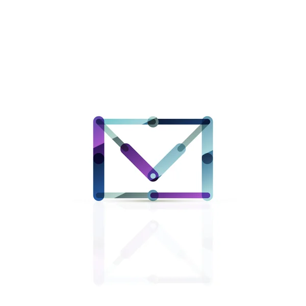 Vektor-E-Mail-Business-Symbol, oder bei Zeichen-Logo. Lineares minimalistisches flaches Icon-Design — Stockvektor