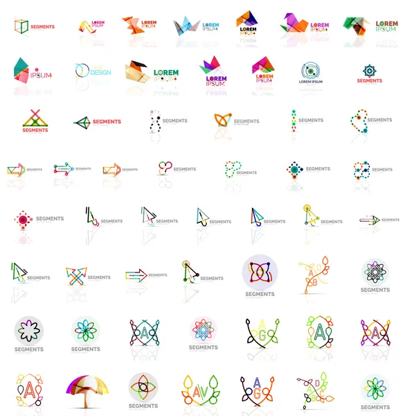 Mega collection of various abstract universal logos — Stock Vector