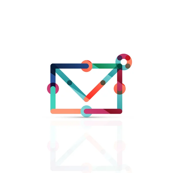 Simbolo di business e-mail vettoriale o logo del segno. Design lineare minimalista dell'icona piatta — Vettoriale Stock
