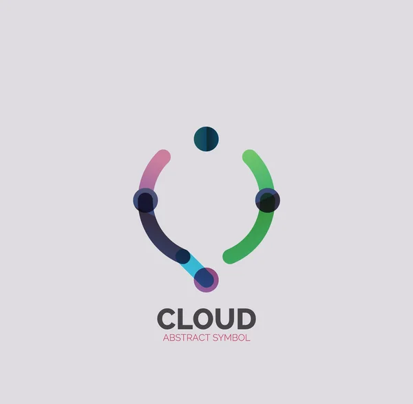 Płaskie liniowe wzornictwo mowy chmura logo. Rozmowa bańki, nowoczesne geometryczne przemysłowych cienka linia ikona — Wektor stockowy