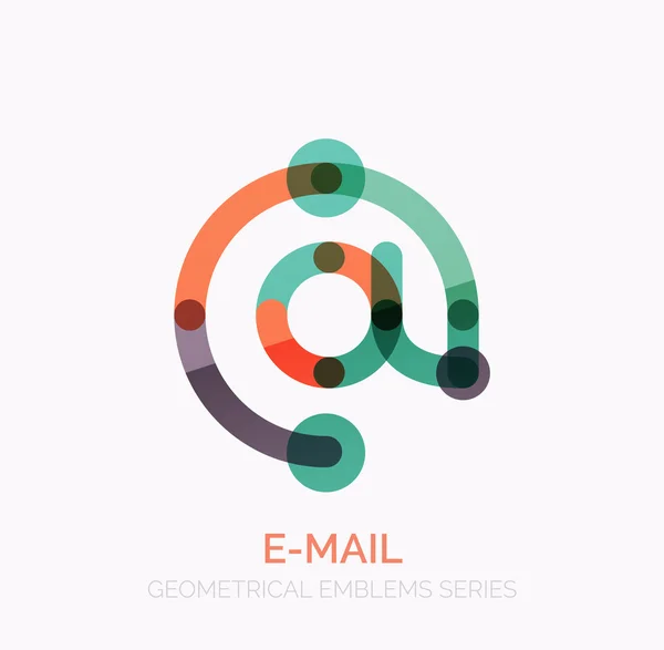 Vector e-mail business symbool, of bij het embleem van het teken. Lineaire minimalistische platte pictogram ontwerp — Stockvector