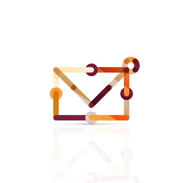 矢量电子邮件业务符号，或在标志 logo。线性简约平图标设计 — 图库矢量图片