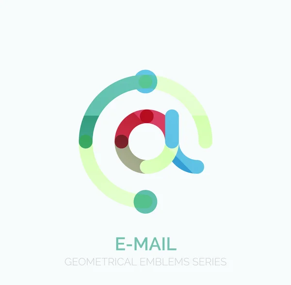 Símbolo do negócio do email do vetor, ou no logotipo do sinal. Design de ícone plano minimalista linear — Vetor de Stock