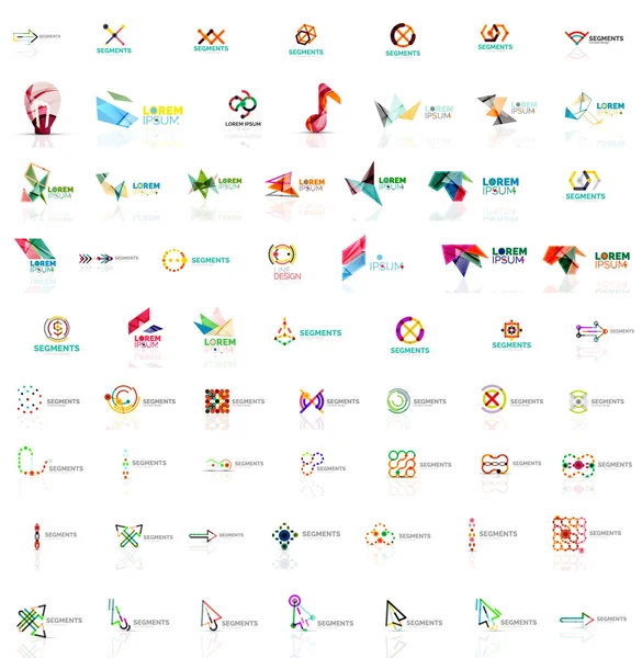 Mega collection de différents logos universels abstraits — Image vectorielle