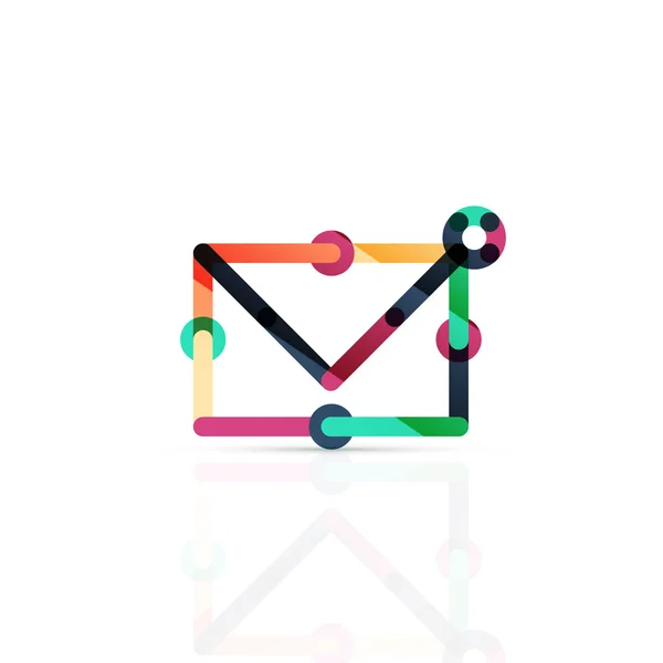 Símbolo de negocio de correo electrónico vectorial, o en el logotipo signo. Diseño lineal minimalista de iconos planos — Vector de stock