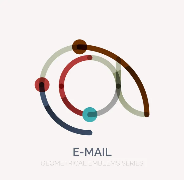 Símbolo de negocio de correo electrónico vectorial, o en el logotipo signo. Diseño lineal minimalista de iconos planos — Vector de stock