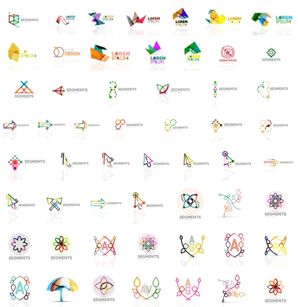 Mega collection de différents logos universels abstraits — Image vectorielle