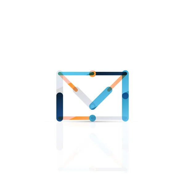 Vector email business symbol, or at sign logo. Linear minimalistic flat icon design — Stock Vector