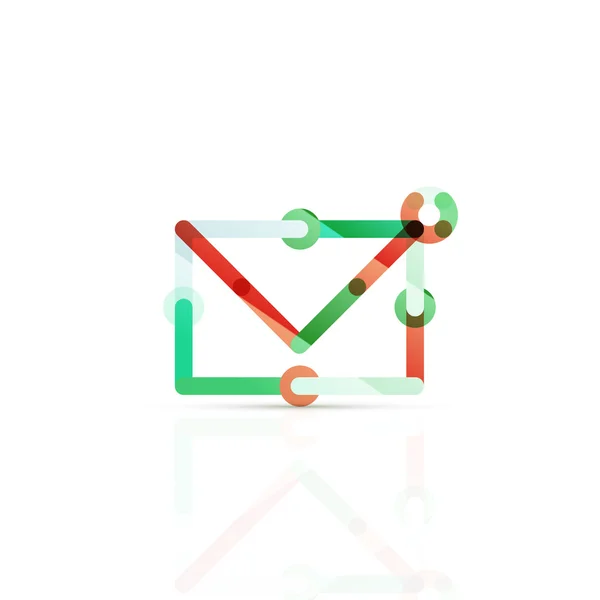 Vektor-E-Mail-Business-Symbol, oder bei Zeichen-Logo. Lineares minimalistisches flaches Icon-Design — Stockvektor