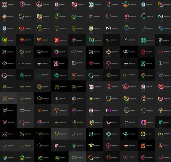 Enorm mega collection av abstrakt logotyper — Stock vektor
