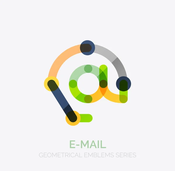 Símbolo do negócio do email do vetor, ou no logotipo do sinal. Design de ícone plano minimalista linear —  Vetores de Stock