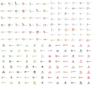 Soyut logolar büyük mega toplama