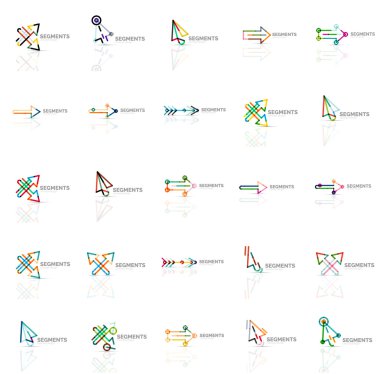 Renkli soyut origami logoları koleksiyonu