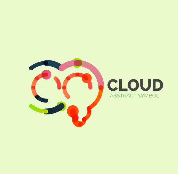 Platt linjär design tal cloud logotyp. Prat bubbla, moderna geometriska industriella tunn linje-ikonen — Stock vektor