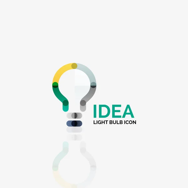 Logo, lampadina vettoriale astratta lineare geometrica business icon. Idea concetto — Vettoriale Stock