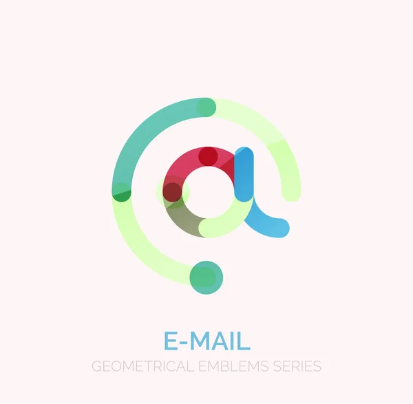 Vektor e-mailem obchodní symbol nebo znak loga společnosti. Lineární minimalistický ploché ikony designu — Stockový vektor